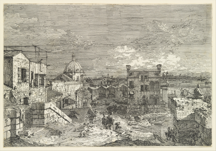 Imaginary view of Venice, Canaletto: 1741 etching of an imaginary view of Venice from Canaletto